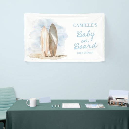 ビーチベイビーオンボードボーイベイビーシャワー 横断幕 (トレードショー)