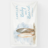 ビーチベイビーオンボードボーイベイビーシャワー 横断幕 (縦)