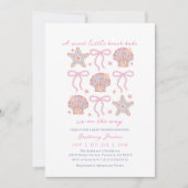 ビーチベイブ沿岸ガールベビーシャワー 招待状 (正面)