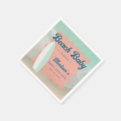 ビーチベビーオンボードジンガムサーフボードベビーシャワー スタンダードカクテルナプキン (角)