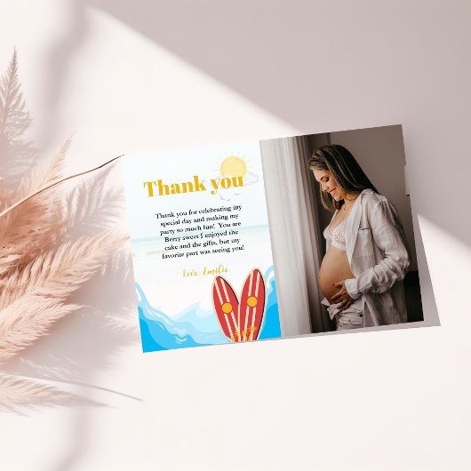 ビーチベビーオンボードベビーシャワーサンキューカード 招待状