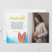 ビーチベビーオンボードベビーシャワーサンキューカード 招待状 (正面)