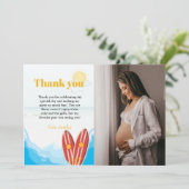 ビーチベビーオンボードベビーシャワーサンキューカード 招待状 (スタンド正面)