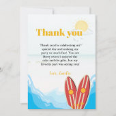 ビーチベビーオンボードベビーシャワーサンキューカード 招待状 (正面)