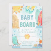 ビーチベビーオンボードベビーシャワー招待状 招待状 (正面)