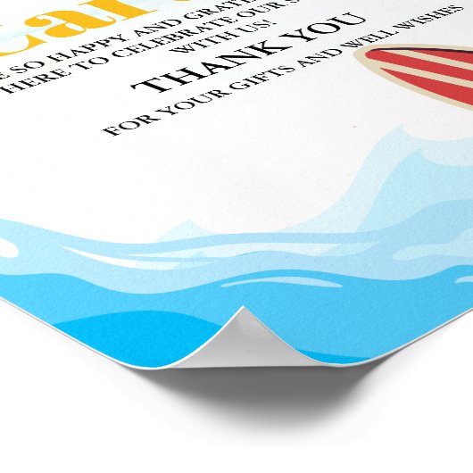 ビーチベビーカード&ギフトサンキューベイビーシャワーサイン ポスター (角)