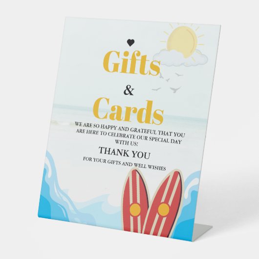 ビーチベビーカード&ギフトサンキューベイビーシャワーサイン 台座サイン (正面)