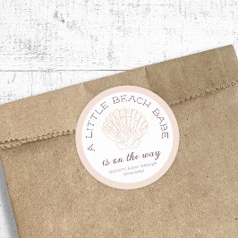 ビーチベビーガールベビーシャワーパーソナライズされた ラウンドシール