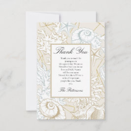 ビーチベビーシャワーシーシェル航海の海 サンキューカード