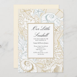 ビーチベビーシャワーシーシェル航海の海 セーブザデート