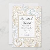 ビーチベビーシャワーシーシェル航海の海 招待状 (正面)