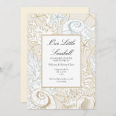 ビーチベビーシャワーシーシェル航海の海 招待状 (正面/裏面)