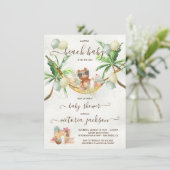 ビーチベビーシャワートロピカルハンモック招待状 招待状 (スタンド正面)