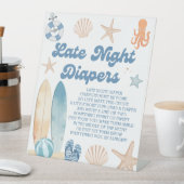 ビーチベビーシャワー深夜おむつゲーム 台座サイン (インサイチュ)