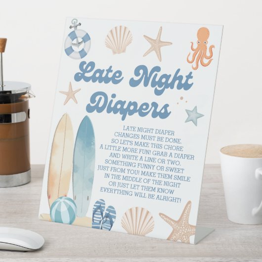 ビーチベビーシャワー深夜おむつゲーム 台座サイン (インサイチュ)