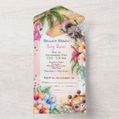 ビーチベビーシャワー オールインワン招待状 (内側)