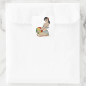 ビーチベル – ヴィンテージピンアップガール スクエアシール (バッグ)