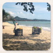 ビーチベンダー…ラマイビーチコサムイアイランド スクエアペーパーコースター (正面)