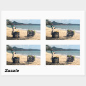 ビーチベンダー…ラマイビーチコサムイアイランド 長方形シール (シート)