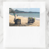 ビーチベンダー…ラマイビーチコサムイアイランド 長方形シール (バッグ)