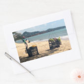 ビーチベンダー…ラマイビーチコサムイアイランド 長方形シール (封筒)