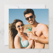 ビーチペブルハートフォト婚約招待状 招待状 (裏面)