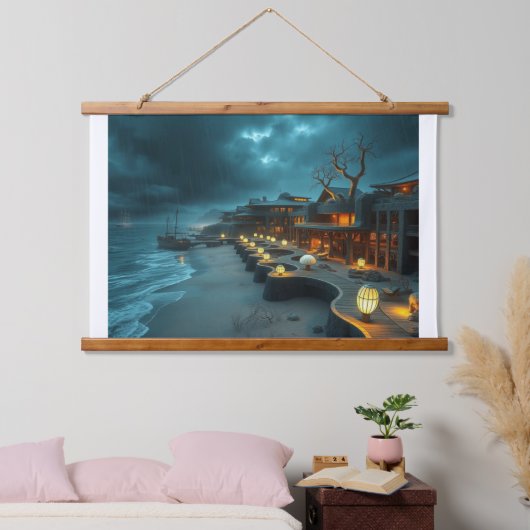 ビーチホテルストーミースキーズ 吊り下げ型タペストリー (寝室)