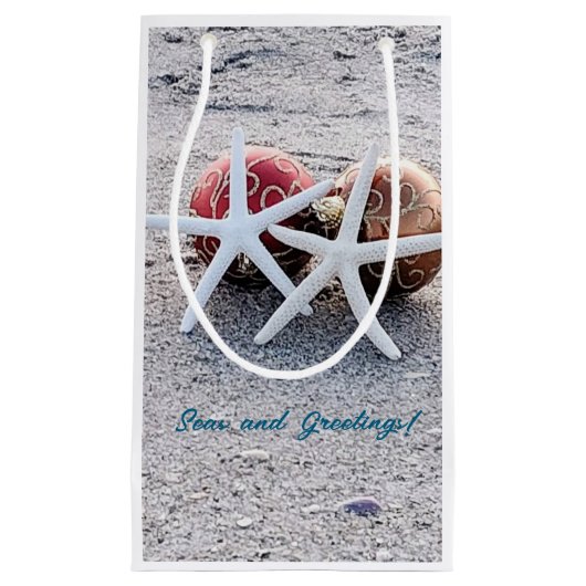 ビーチホリデーカスタム抱き枕 – 小、光沢 スモールペーパーバッグ (正面)