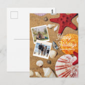 ビーチホリデー　沿岸の砂　貝殻　家族の写真 ポストカード (正面/裏面)