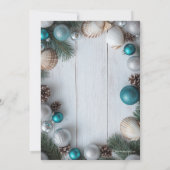 ビーチホワイトウォッシュターコイズ4 – フォトメリークリスマス 招待状 (裏面)