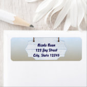 ビーチホワイトウッドサイン招待状住所 シール (インサイチュ)