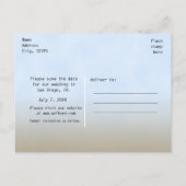 ビーチホワイトウッドサイン Save The Date ポストカード (裏面)