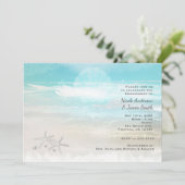 ビーチホワイトスターフィッシュエレガントサマー招待状 招待状 (スタンド正面)