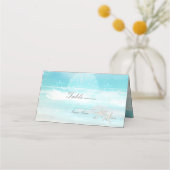 ビーチホワイトスターフィッシュエレガントサマー テーブルナンバー プレイスカード (裏面)