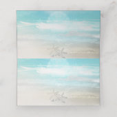 ビーチホワイトスターフィッシュエレガントサマー テーブルナンバー プレイスカード (内部開封)