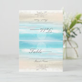 ビーチホワイトスターフィッシュサマーウェディングテーブルナンバー 招待状 (スタンド正面)