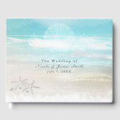 ビーチホワイトヒトスターフィッシュエレガントなウェディングトロピカル ゲストブック (正面)
