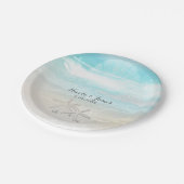 ビーチホワイトヒトデエレガントサマーカスタムパーティー ペーパープレート (アングル)