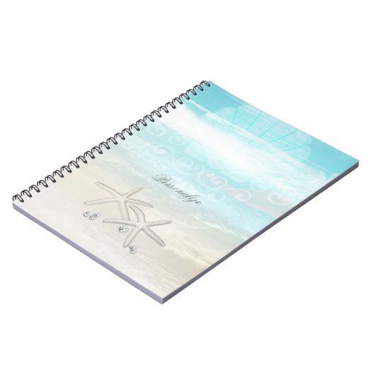 ビーチホワイトヒトデエレガントサマーシック熱帯 ノートブック (左側)