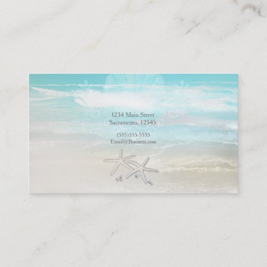 ビーチホワイトヒトデエレガントサマーシック熱帯 名刺 (裏面)