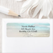 ビーチホワイトヒトデエレガントンサマー招待状 ラベル (インサイチュ)