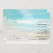 ビーチホワイヒトデエレガントサマー招待状 招待状 (正面/裏面)