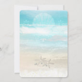 ビーチホワイヒトデエレガントサマー結婚ズ 招待状 (裏面)