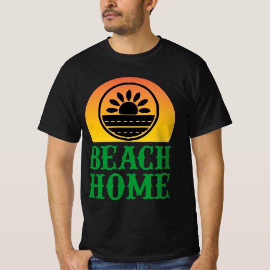 ビーチホームサンセットコーストデザイン Tシャツ (正面)