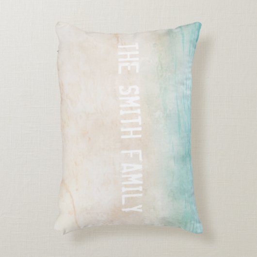 ビーチホームデコーカスタムルファミリー名水彩 アクセントクッション (正面(垂直))