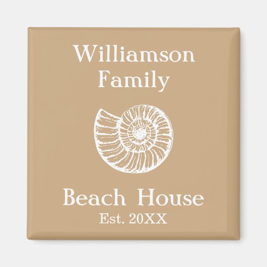 ビーチホームパーソナライズされた マグネット (正面)