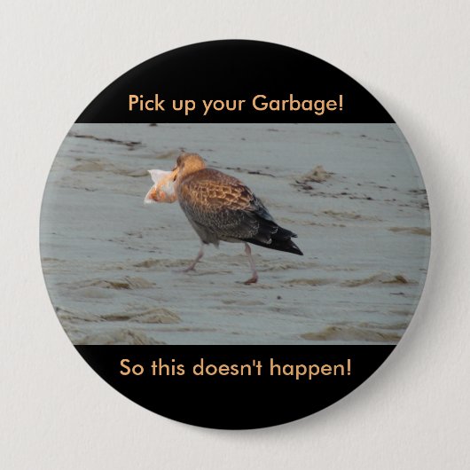 ビーチボタンで汚さないで下さい 缶バッジ (正面)