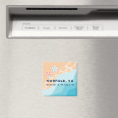 ビーチボタンマグネット – ノーフォークVA座標 マグネット (インサイチュ (食洗機))