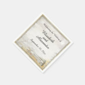 ビーチボトル結婚ズ紙パーソナライズされたナプキン スタンダードカクテルナプキン (角)