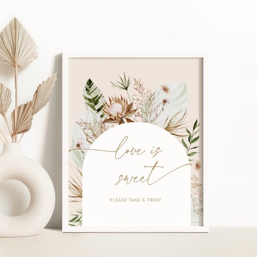 ビーチボヘミアンパンパスグラスラブは甘いポスター ポスター